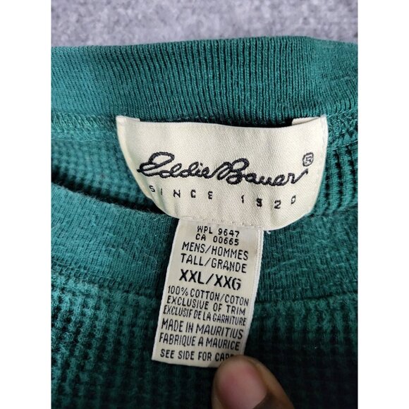 Eddie Bauer Crew Neck Sweater Men Sz XXL Green WPL9647 Waffle Knit Work Winter - Picture 6 of 7